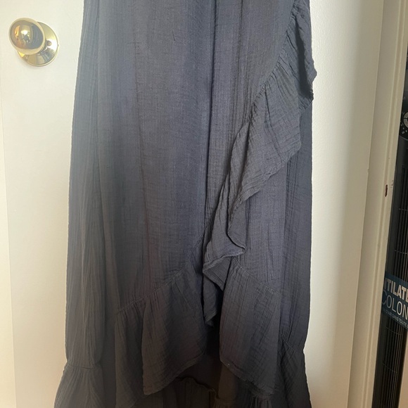 Dark grey gauzy wrap maxi dress - Picture 2 of 8